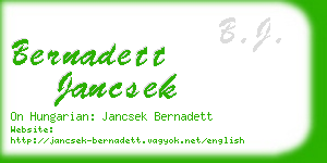 bernadett jancsek business card